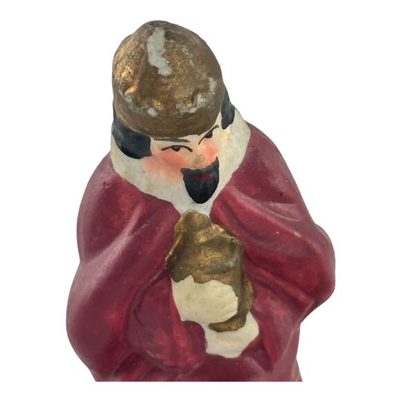 Vintage Hand-Painted Bisque Mini Nativity Figurines Christmas Decor - Picture 7 of 13